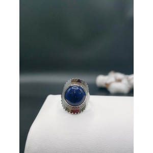 BLUE SILVER RING